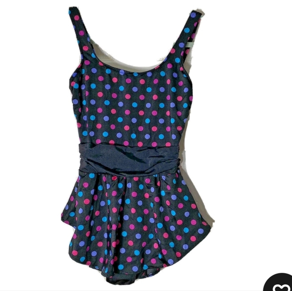 Lands' End Vintage Polka Dot Multi-color ILGWU Size 8